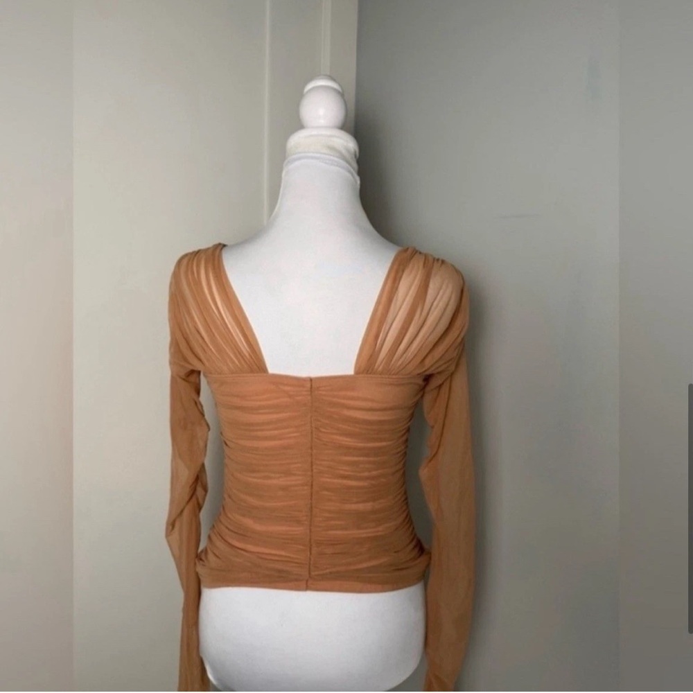 A.L.C Jackie Ruched Tulle Jersey Long Sleeve Top /SMALL - Picture 7 of 11